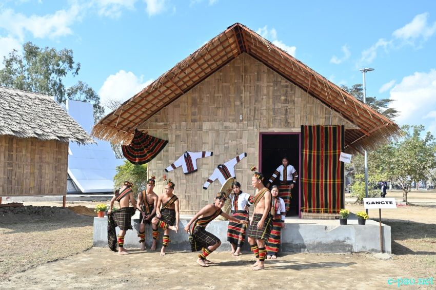 Gangte : Ethnic Tribe hut of Manipur at Manipur Sangai Festival at Sangai Ethnic Park, Moirang Khunou :: November 21 2022