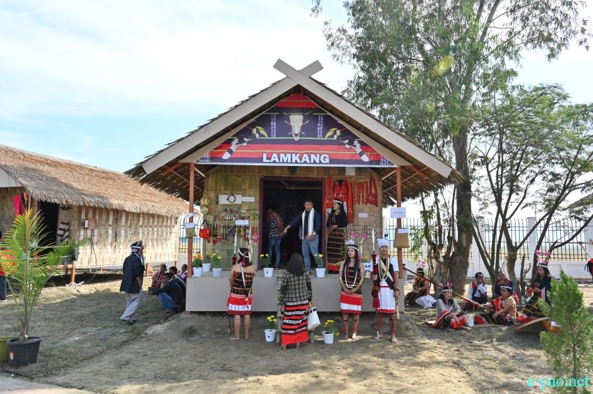 Lamkang : Ethnic Tribe hut of Manipur at Manipur Sangai Festival at Sangai Ethnic Park, Moirang Khunou :: November 21 2022