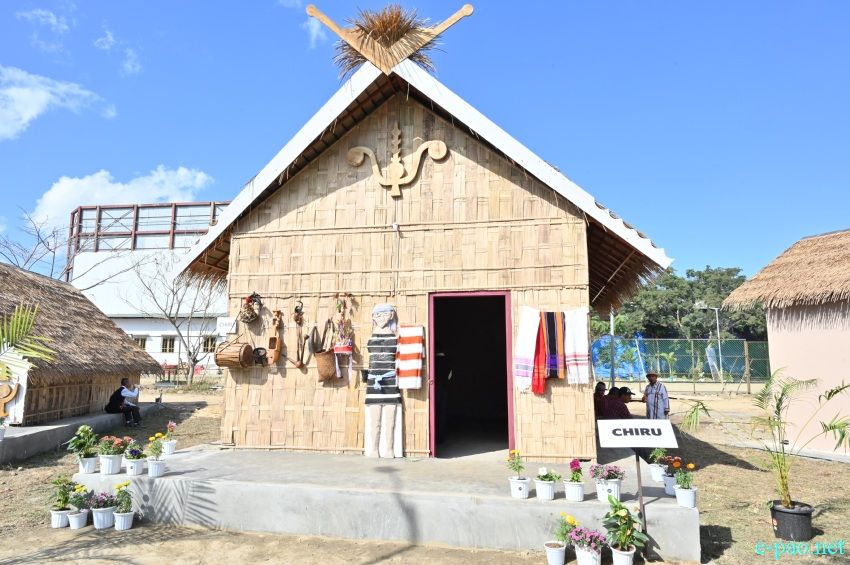 Chiru : Ethnic Tribe hut of Manipur at Manipur Sangai Festival at Sangai Ethnic Park, Moirang Khunou :: November 21 2022