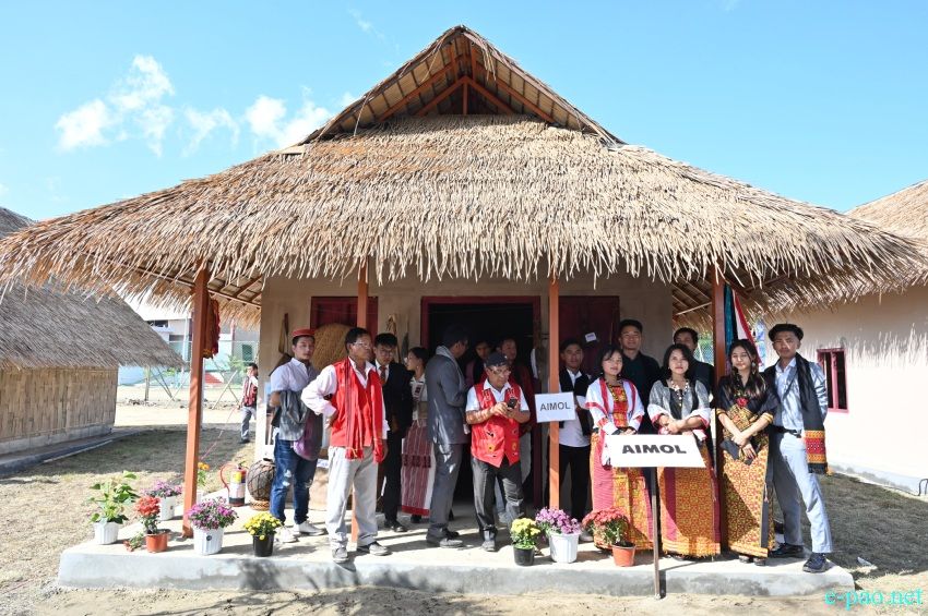 Aimol : Ethnic Tribe hut of Manipur at Manipur Sangai Festival at Sangai Ethnic Park, Moirang Khunou :: November 21 2022