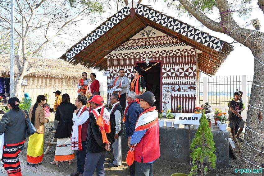Kabui : Ethnic Tribe hut of Manipur at Manipur Sangai Festival at Sangai Ethnic Park, Moirang Khunou :: November 21 2022