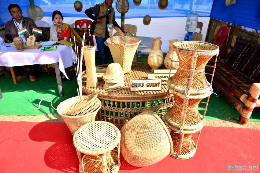 Bamboo Products displayed during 3rd World Bamboo Workshop 2019 at Hapta Kangjeibung, Imphal ::  5th February 2019