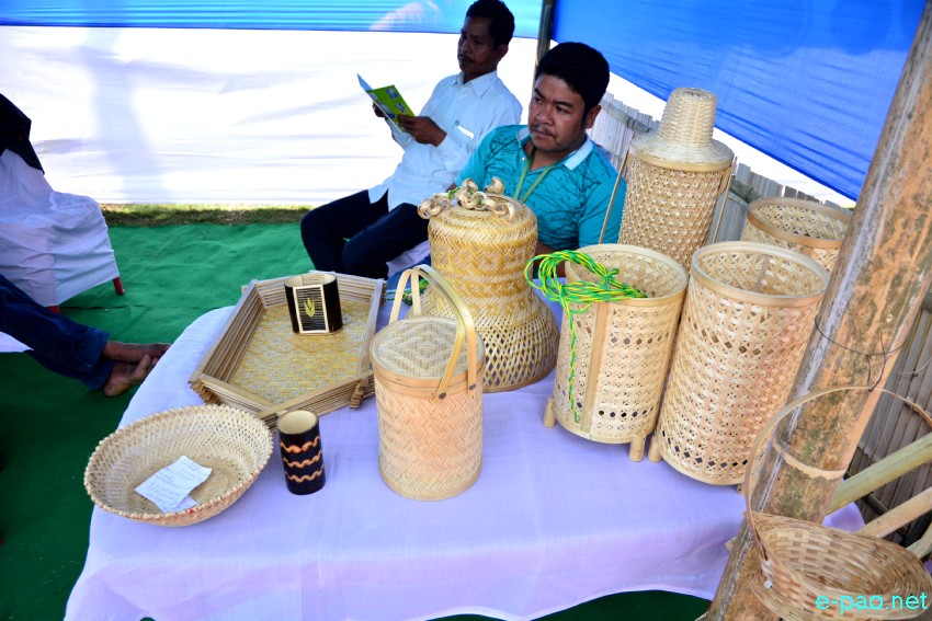 Bamboo Products displayed during 3rd World Bamboo Workshop 2019 at Hapta Kangjeibung, Imphal ::  5th February 2019