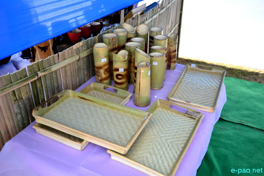 Bamboo Products displayed during 3rd World Bamboo Workshop 2019 at Hapta Kangjeibung, Imphal ::  5th February 2019