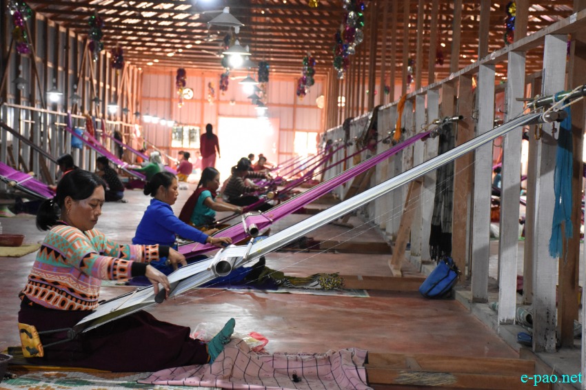 A weaving unit at Nongpok Sanjenbam village, about 15 km East from Imphal :: 17th March 2019