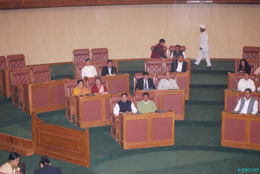A look inside the Assembly Building (component of Capitol Complex) at Chingmeirong, Imphal ::  2013