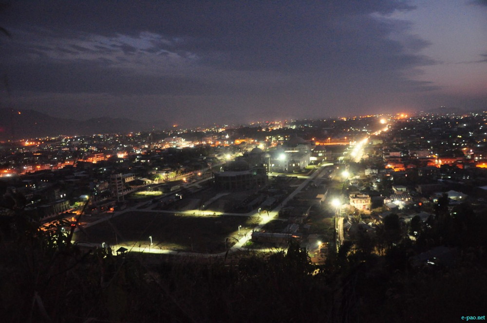 Scenic beauty of Imphal City as seen at Night time from Cheiraoching :: 3rd March 2014 
