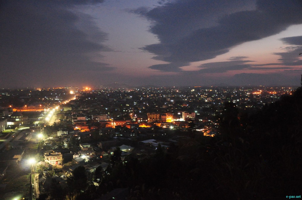 Scenic beauty of Imphal City as seen at Night time from Cheiraoching :: 3rd March 2014