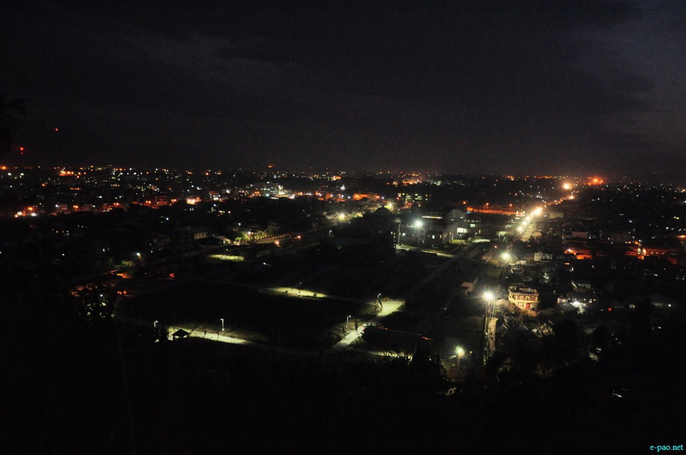 Scenic beauty of Imphal City as seen at Night time from Cheiraoching :: 3rd March 2014
