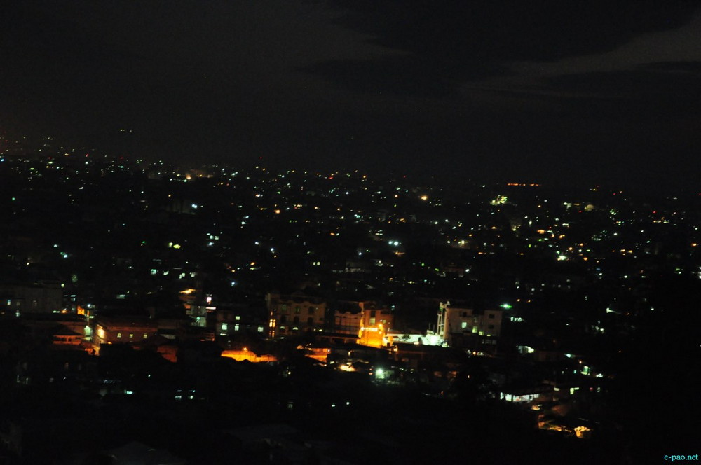 Scenic beauty of Imphal City as seen at Night time from Cheiraoching :: 3rd March 2014