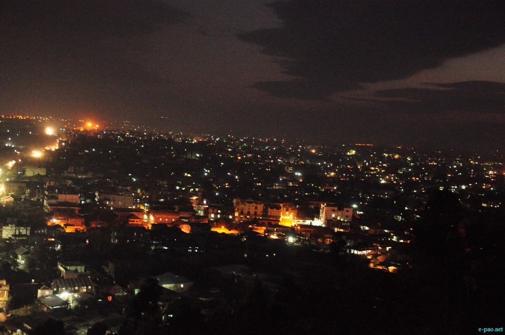 Scenic beauty of Imphal City as seen at Night time from Cheiraoching :: 3rd March 2014