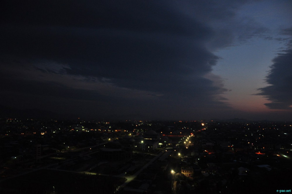 Scenic beauty of Imphal City as seen at Night time from Cheiraoching :: 3rd March 2014