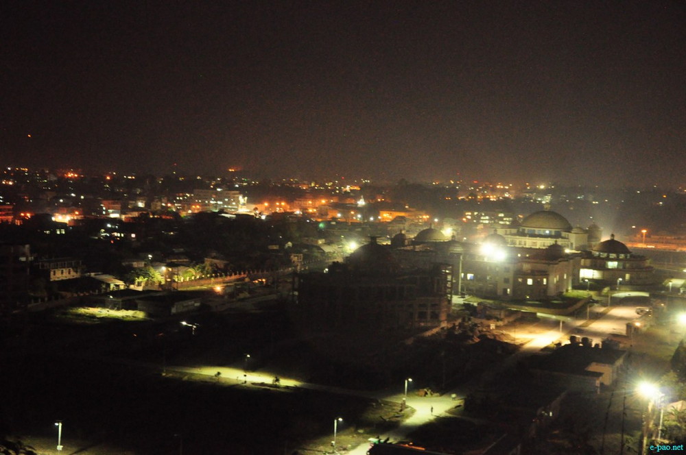 Scenic beauty of Imphal City as seen at Night time from Cheiraoching :: 3rd March 2014