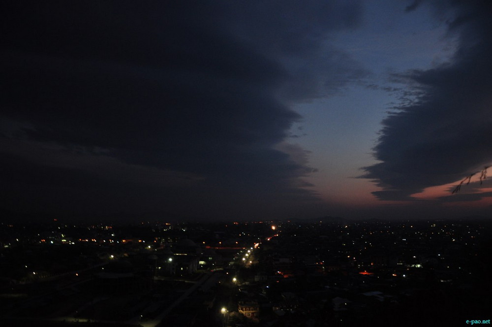 Scenic beauty of Imphal City as seen at Night time from Cheiraoching :: 3rd March 2014