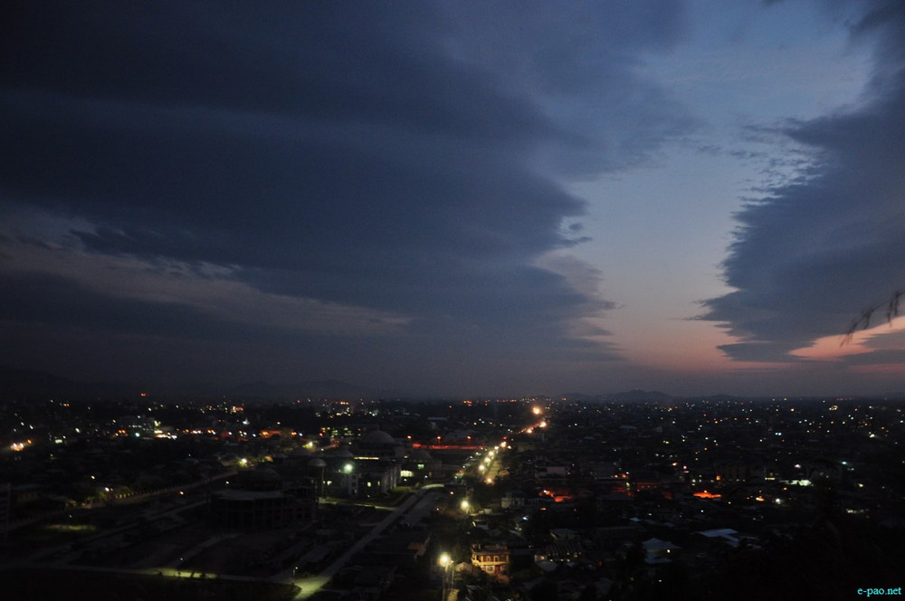Scenic beauty of Imphal City as seen at Night time from Cheiraoching :: 3rd March 2014