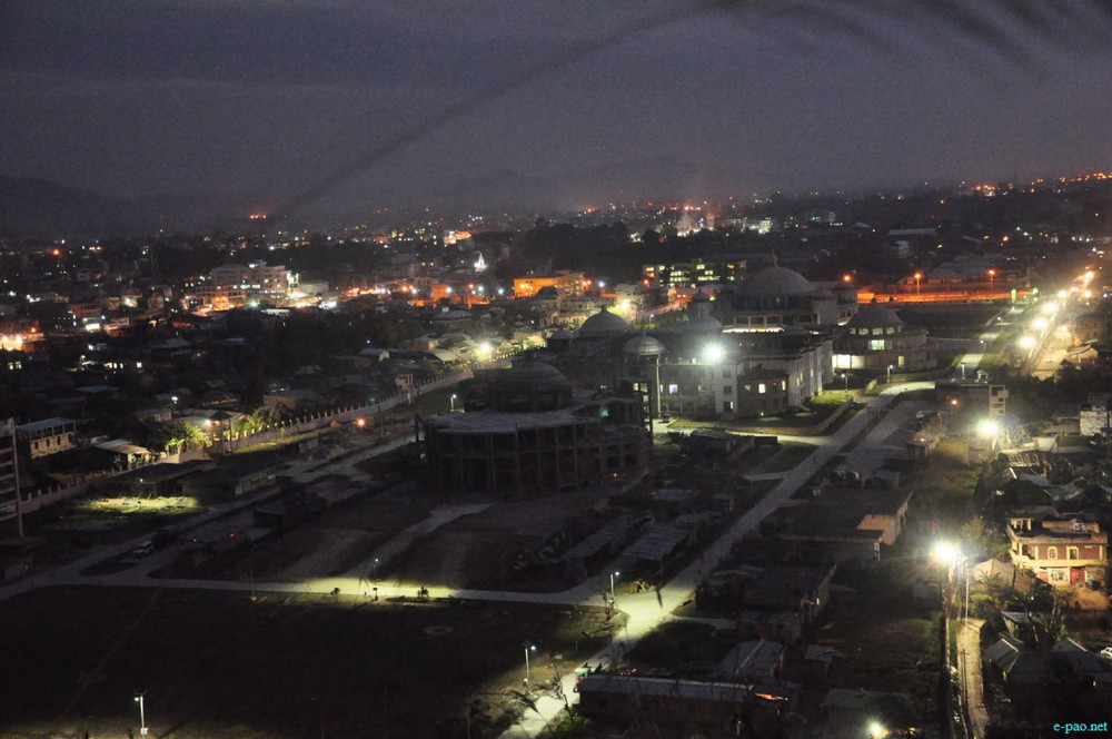 Scenic beauty of Imphal City as seen at Night time from Cheiraoching :: 3rd March 2014