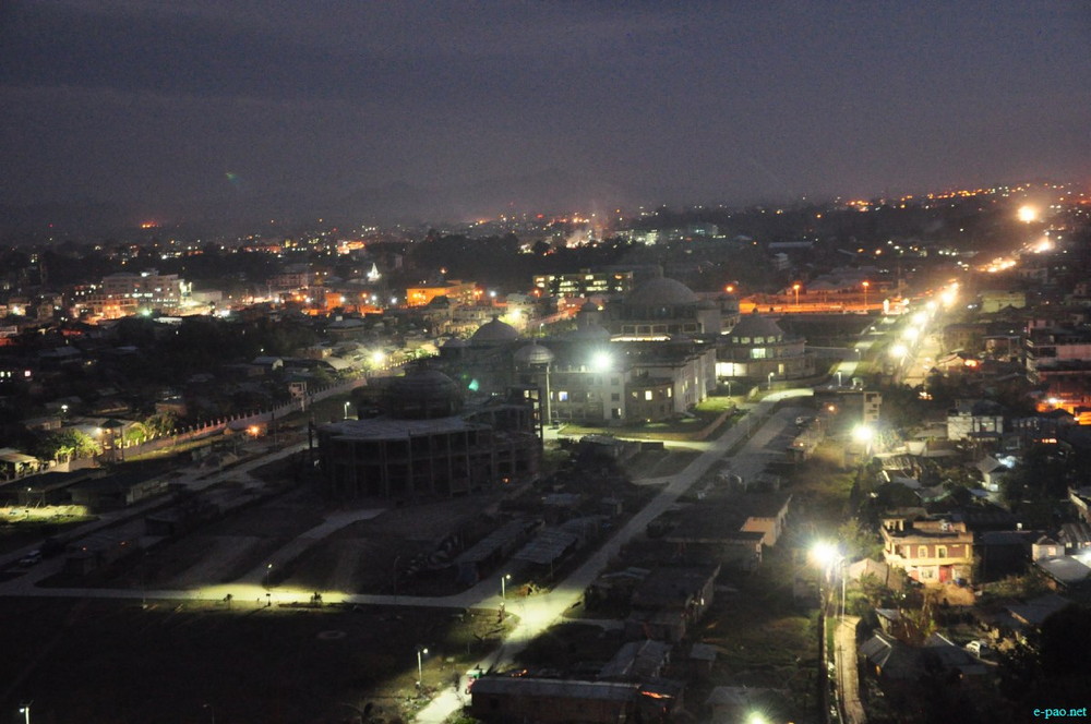 Scenic beauty of Imphal City as seen at Night time from Cheiraoching :: 3rd March 2014