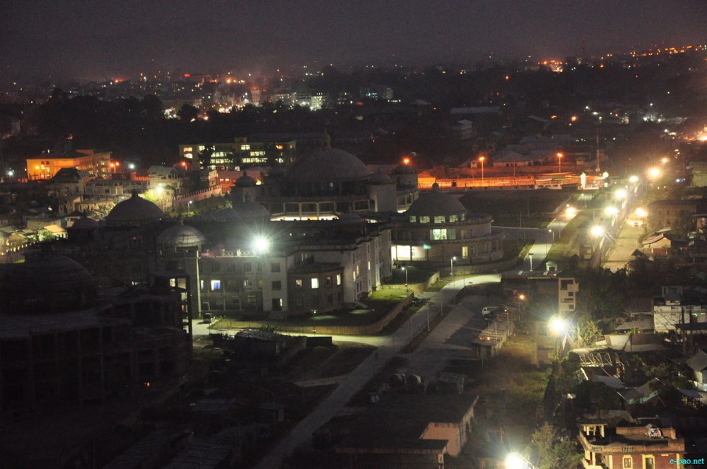 Scenic beauty of Imphal City as seen at Night time from Cheiraoching :: 3rd March 2014