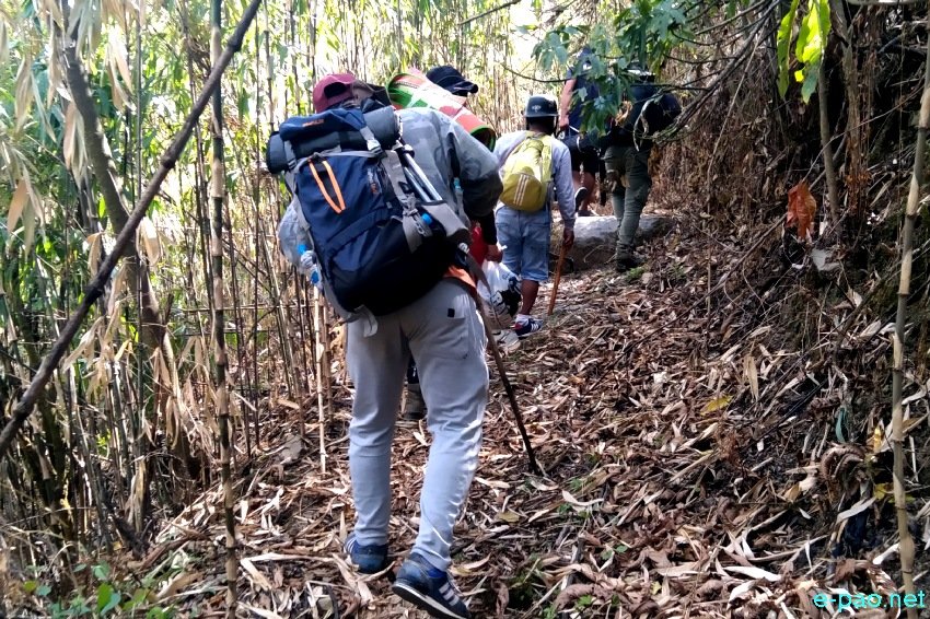 Trekking to the  top of Mount Koubru by pilgrims and at Emoinu Khubham :: 21st April 2021