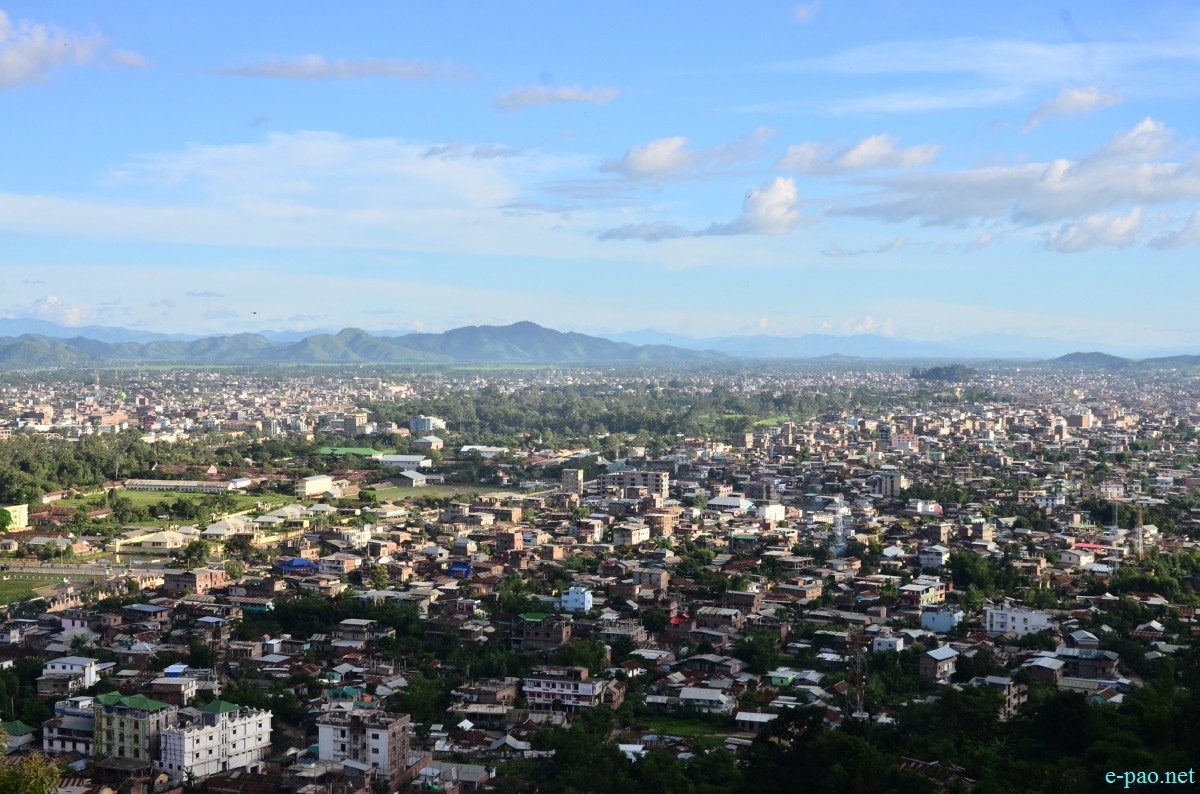   An aerial view of Imphal City  