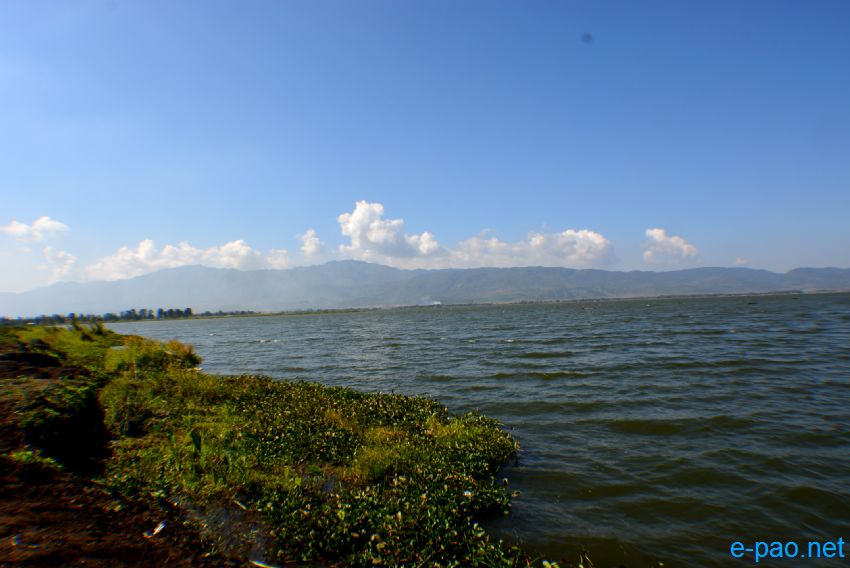 Landscape view of Loktak Lake in winter :: December 2013