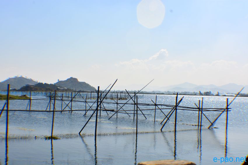 Landscape view of Loktak Lake in winter :: December 2013