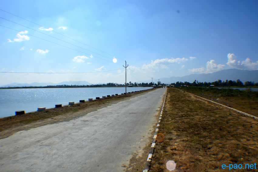 Landscape view of Loktak Lake in winter :: December 2013