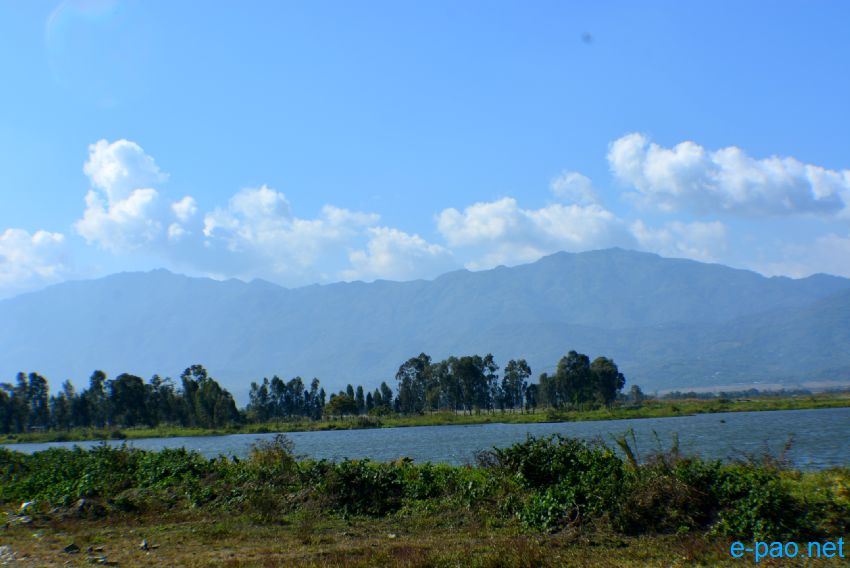 Landscape view of Loktak Lake in winter :: December 2013