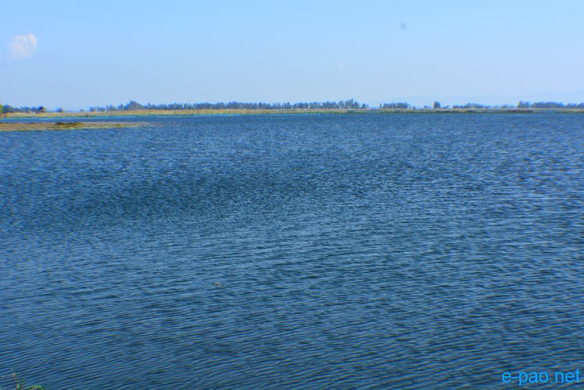 Landscape view of Loktak Lake in winter :: December 2013
