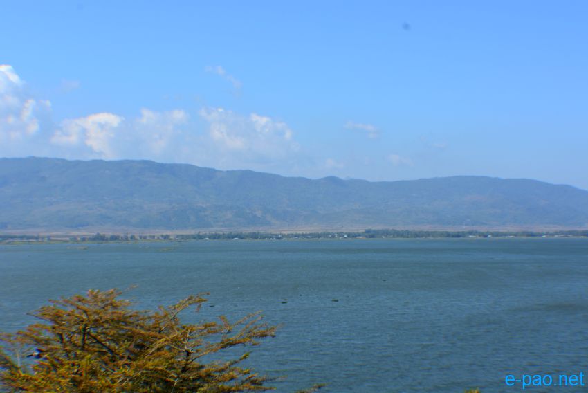 Landscape view of Loktak Lake in winter :: December 2013