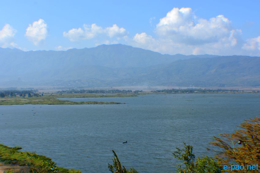 Landscape view of Loktak Lake in winter :: December 2013