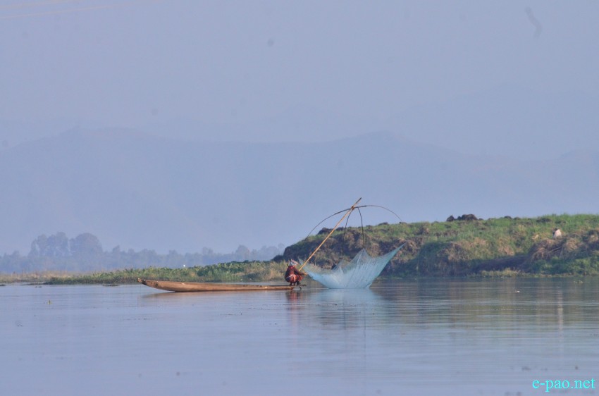 Fishermen fishing at Loktak lake  :: February 02 2015
