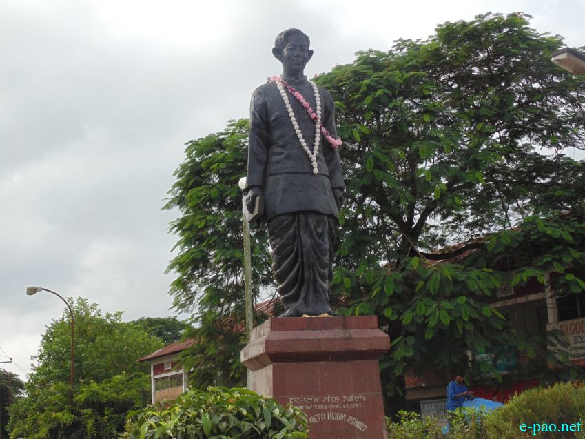 A Statue of Hijam Irabot as seen at Jiribam town in second week of October 2014