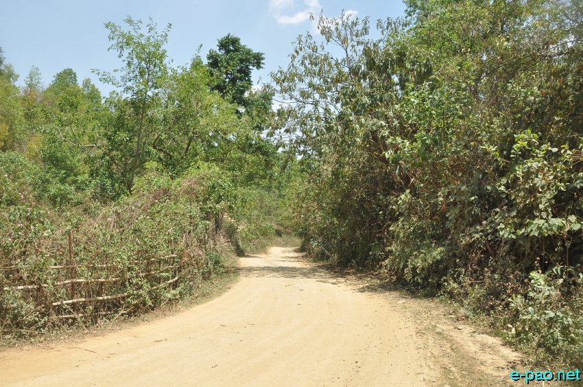 Pathetic road condition of Tongjei Maril also known as Old Cachar Road as seen in the third week of April 2014