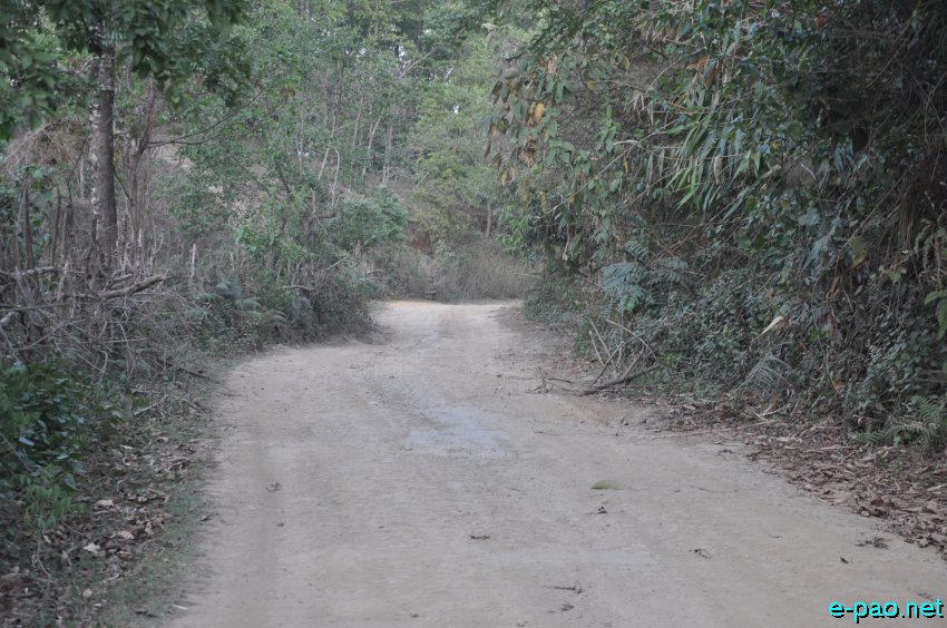 Pathetic road condition of Tongjei Maril also known as Old Cachar Road as seen in the third week of April 2014