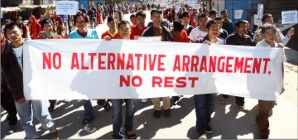 File pic of a rally demanding an alternative for the Nagas of Manipur