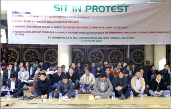 ADC members on a sit-in-demonstration