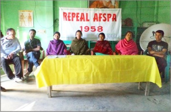 Members seated on the dais during an anti-AFSPA meet