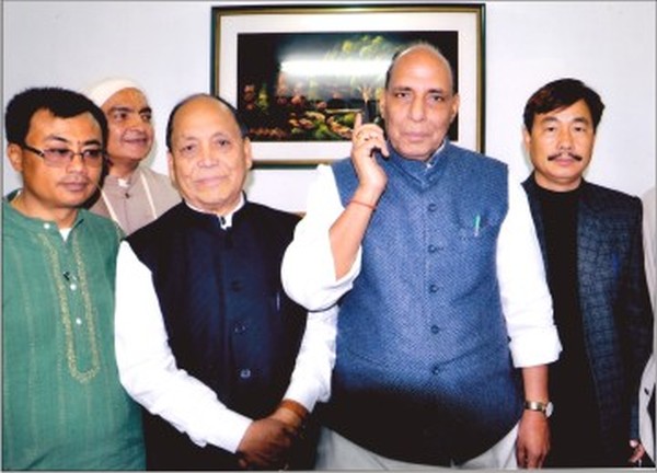 State BJP leaders with Rajnath Singh