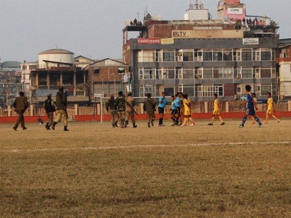Security personnel rush in as a match between SSU and NISA began to turn into a violent situation