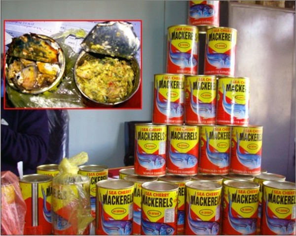 Canned fish tins at the shop and inset the contents of the tin in January 2013