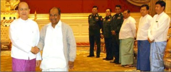 Defence Minister AK Antony with Myanmar President