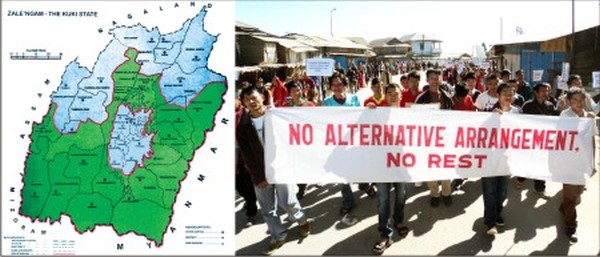 Proposed Kuki State map and Alternative Arrangement demand (file Photo)