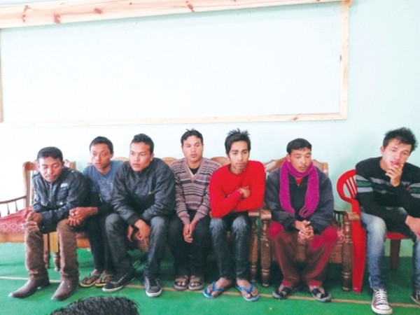 The seven misled youths recounting their ordeals to mediapersons at Manipur Press Club on January 08 2013