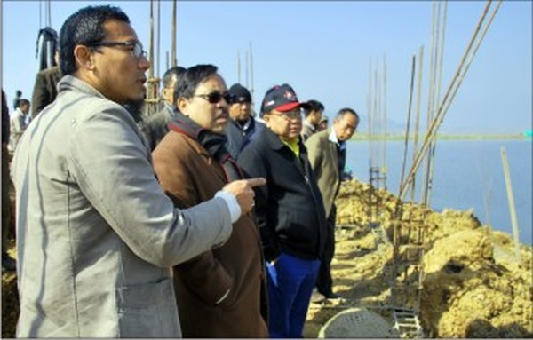 Works Minister Dr Ratan inspecting the work progress