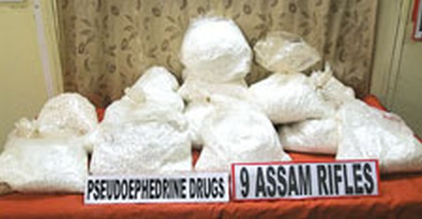 The seized drugs put on display