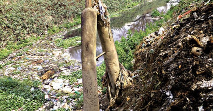 Waste dumped at Nambul river