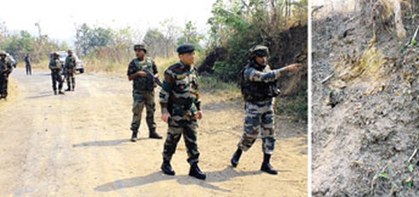 Commandant of 26 Sector Assam Rifles, Brigadier R Mankotia at the site