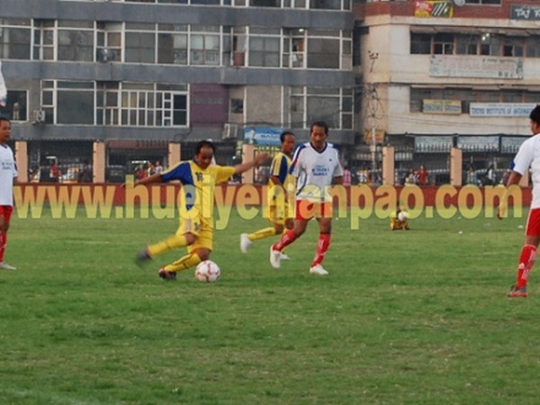 Veteran players during a match played between IVFA (white) and VSAI (yellow) at the 15th Challenge Cup Veteran Football Tournament