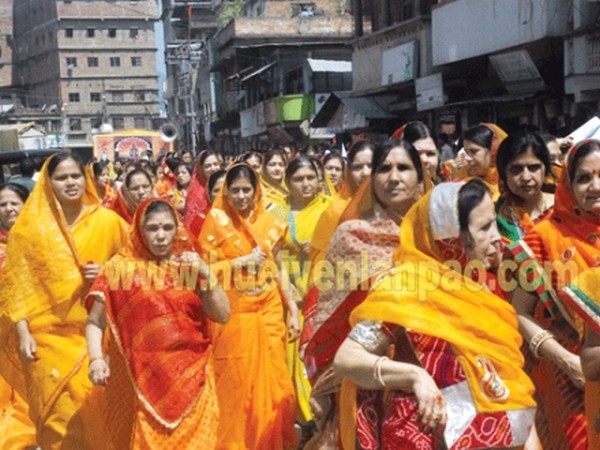 Women participating in Mahavir Jayanti procession in Imphal